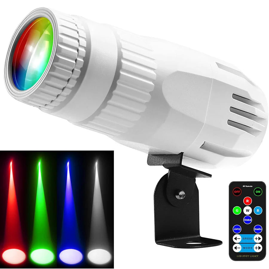 projecteur led rgbw 15w disco spot lumière télécommande club scène