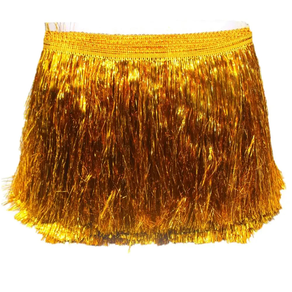 ruban frisé franges brillantes or multicolore décoratif textile maison 20cm longueurversible utilisation