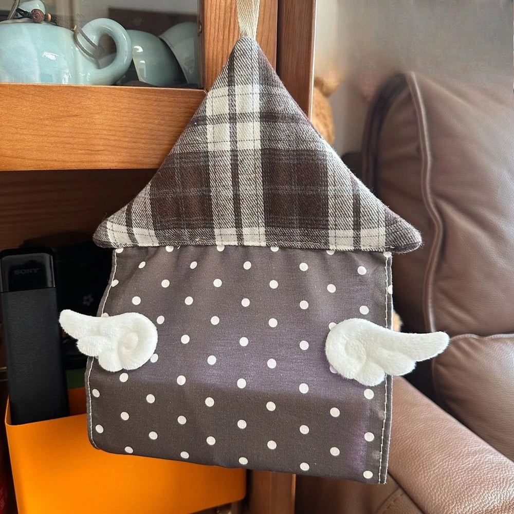 sac mouchoirs tissu maison gris pois bleu rose lignes étoile moderne chambre