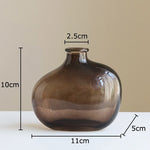 vases hydroponiques modernes transparents marron lisses décoration table plantes fleurs artificielles minimalistes