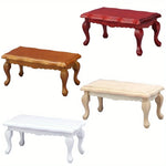 miniature meuble deco maison table basse rouge marron blanc cactus livres bananes figurines
