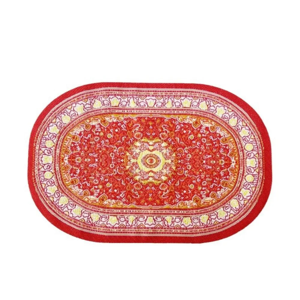 tapis miniature floral géométrique bleu rouge rose vert classique traditionnel maison poupée