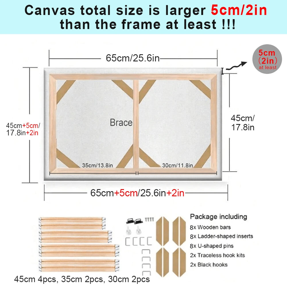cadre toile bois classique moderne tension 20x25 25x25 30x30 40x60 50x50 cm