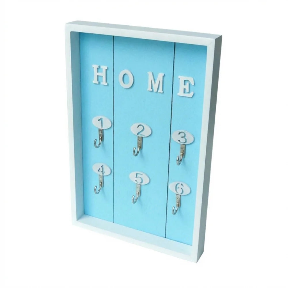 porte clés mural rustique minimaliste rose clair texte chiffres coeurs vertical