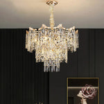 lustre crystal doré moderne élégant led 6000k 4000k 3000k minimaliste haute qualité