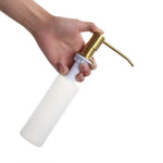 distributeur savon mousse mains plastique blanc moderne salle bain accessoire évier fixations tête pompe