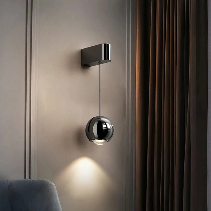 lampe murale moderne argentée réglable éclairage quotidien led chambre salon