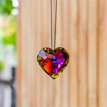boule cristal transparente facettée décorative attrape soleil prisme arc ciel suspension maison