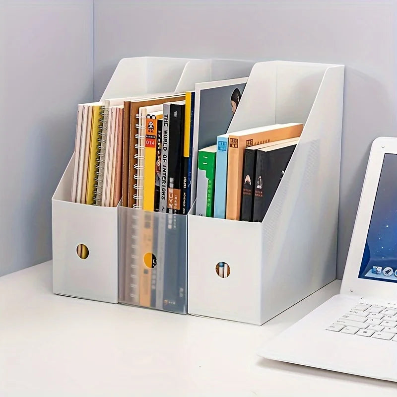 porte documents blanc moderne plastique légèrement rugueux papeterie livres