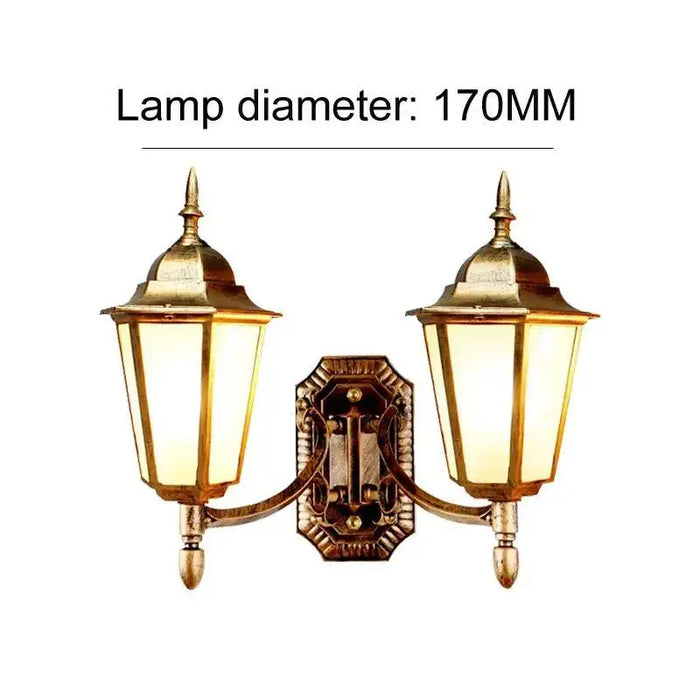 applique murale extérieure ip65 led noir or vintage détails sculptés classique résistante eclairage balcon