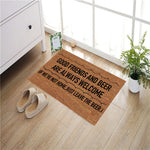 tapis d'entrée marron clair texture coco moderne antidérapant résistant extérieurintérieur