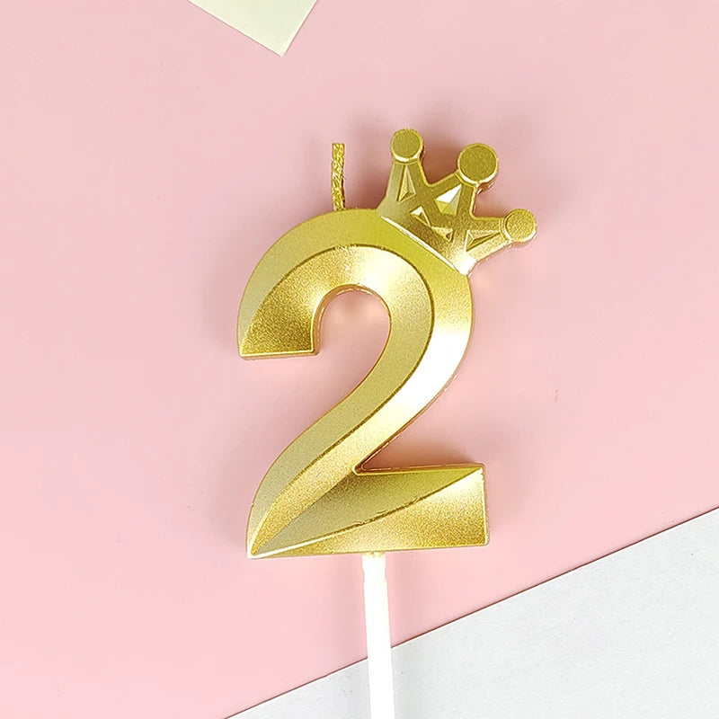 bougies chiffres or festives moderne couronne pique anniversaire mariage numérotation