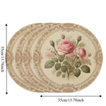 placemat classique floral oiseaux vert beige rose blanc 35cm 35cm