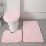 ensemble tapis salle bain pièces beige clair peluche douce antidérapant moderne absorbant