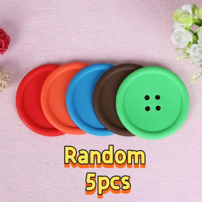 coasters adhésifs modernes couleur bleu rouge vert marron quatre trous opaques tasses thé