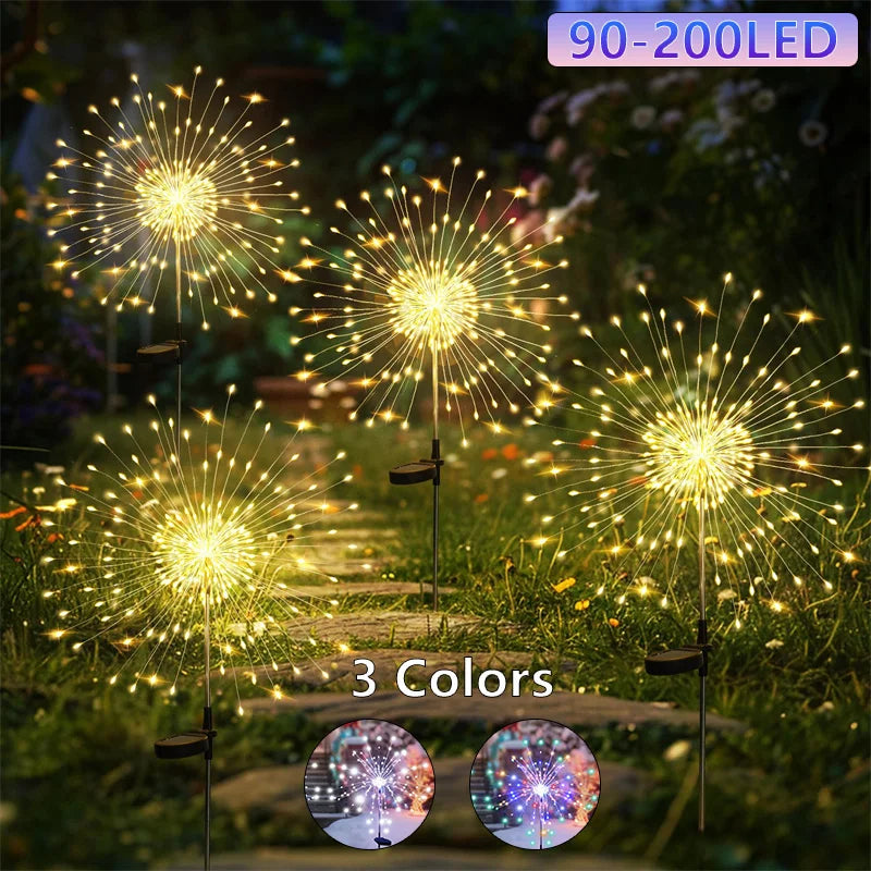 guirlande led solaire jardin étoile blanche dorée décoration extérieure étanche fête mariage extérieur
