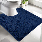 tapis salle bain moderne deux textures gris vert antidérapant bouclé rayures minimaliste