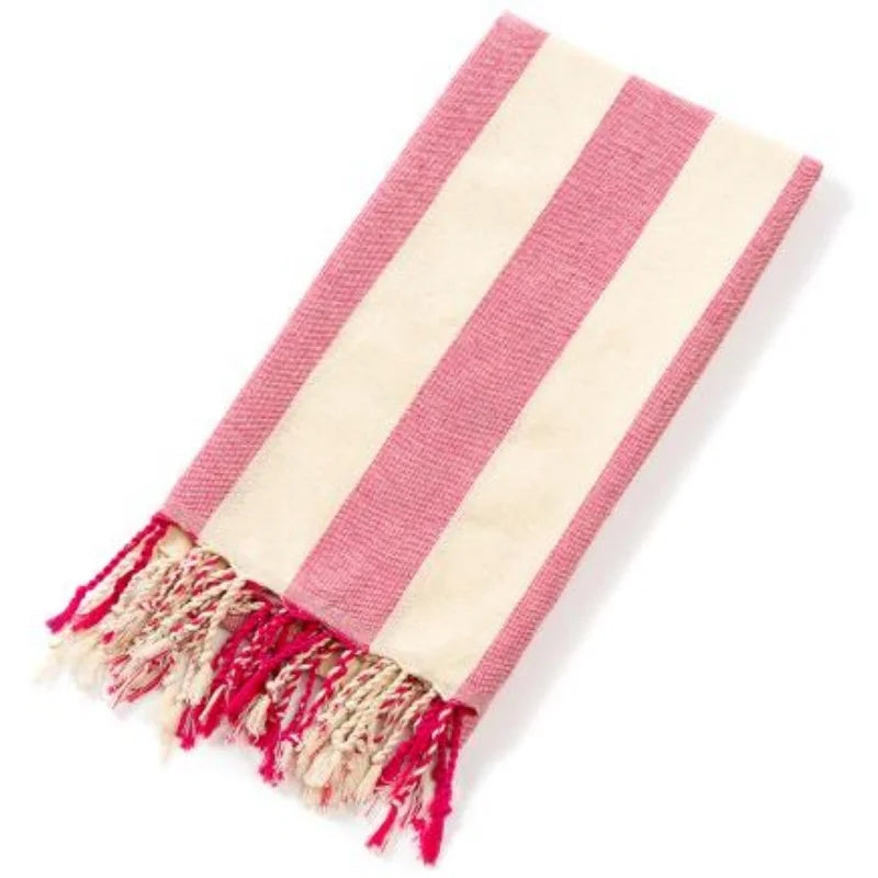 serviette plage coton violet blanc rayures absorption rapide lavable machine moderne large chapeau lunettes