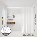 rideau douche transparent moderne aimants lestés blanc uni 120cm 180cm