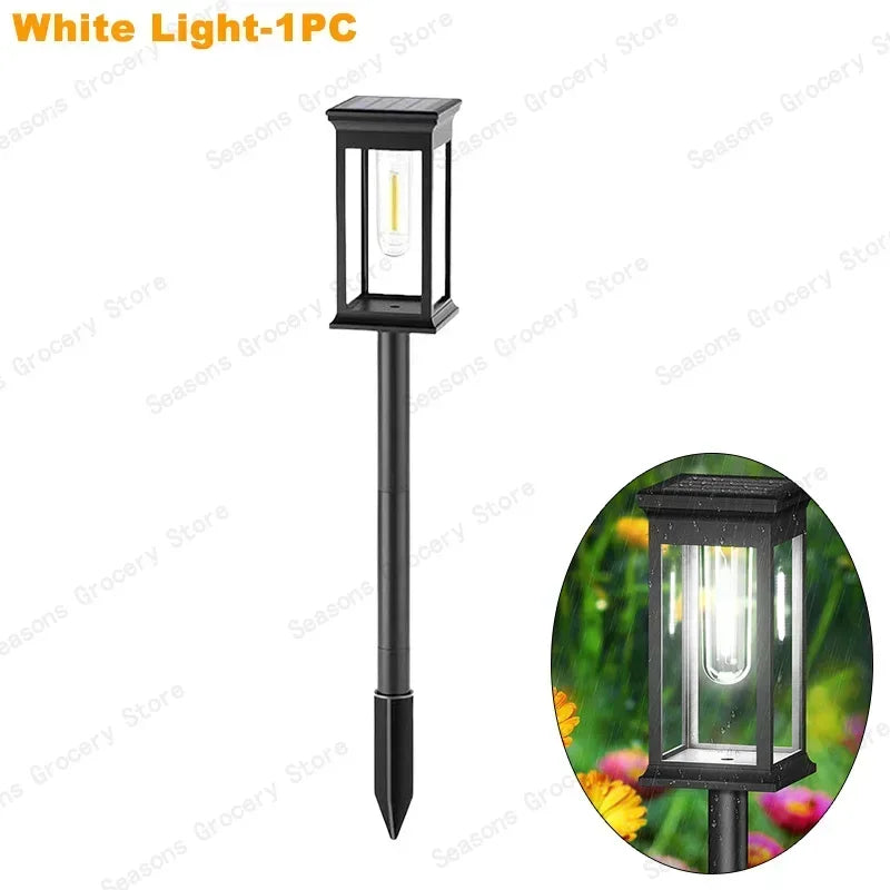 lampes solaires led étanches modernes noires transparentes jardin allée automatiquesurgence