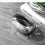 pots fleurs céramique abstraite géométrique moderne ondulée transparentes intérieur noir vert plantes artificielles