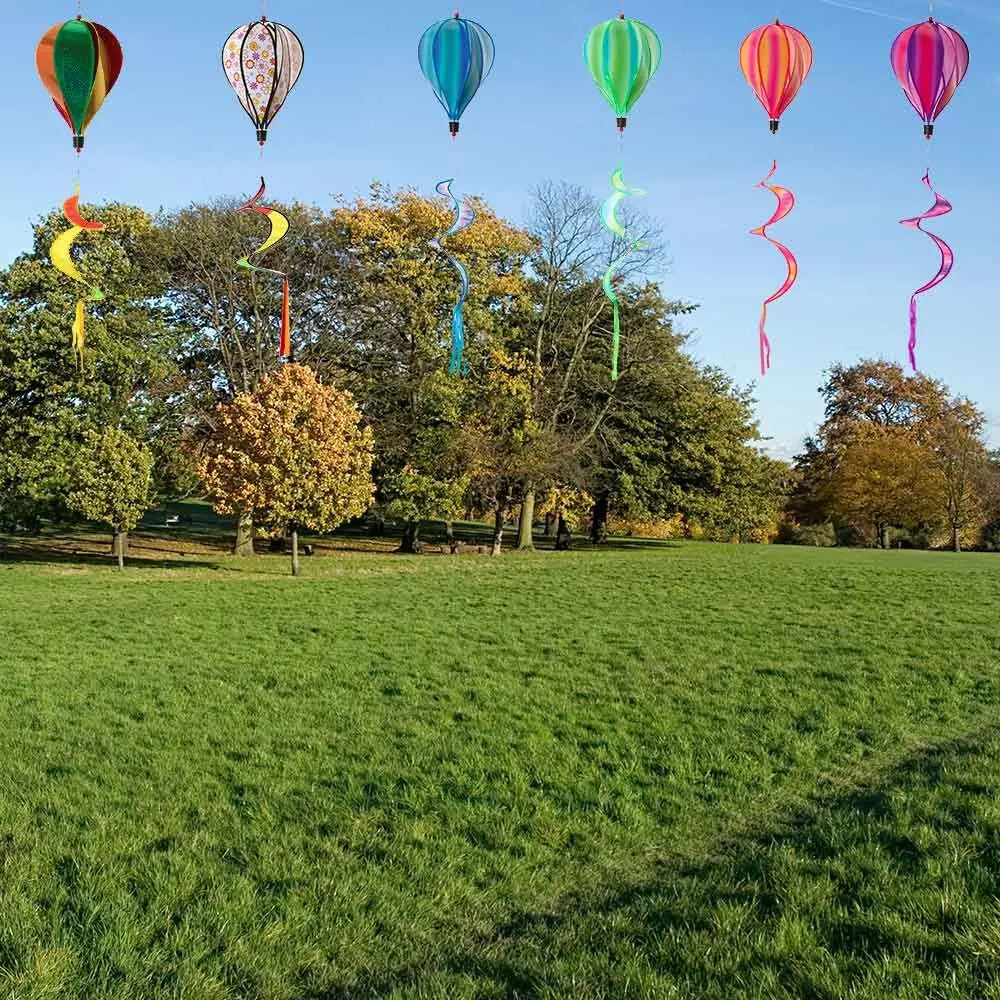 ballon air chaud multicolore rayures paillettes nuages clips décoratif moderne six motifs