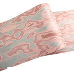 tissu abstrait rose bleu clair moderne ondulé decoration murale artisanale project