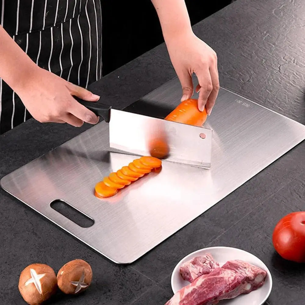 planche découper acier inoxydable antibactérienne moderne lisse poignée intégrée utilitaire cuisine 23cm 34cm