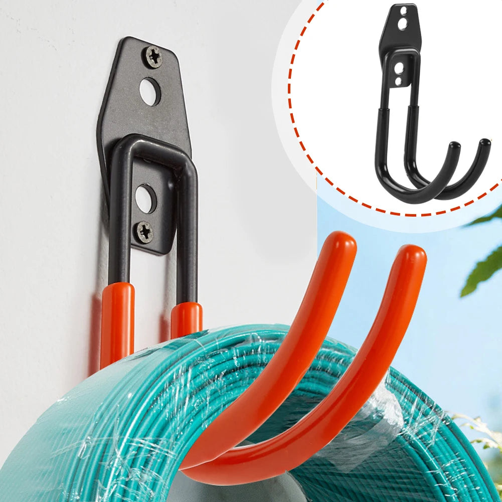 crochet mural moderne noir orange fer utilisation multiple outils jardinage pelle