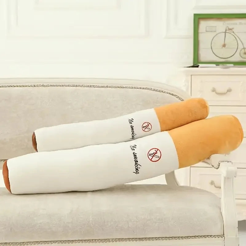 coussin body cigarette no smoking orange moderne humoristique patchwork polyester coton décoration sofa chambre