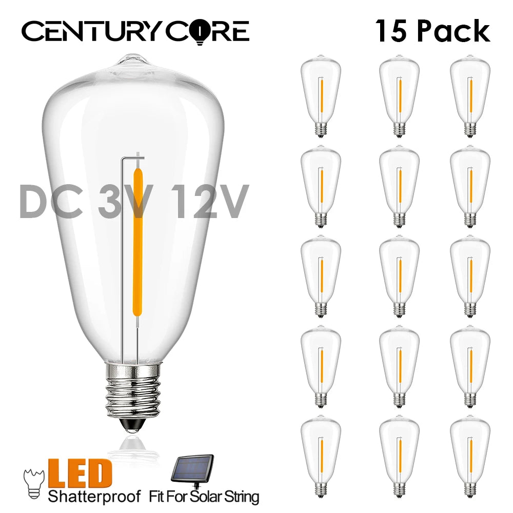 ampoule led filamente doré transparente vintage e12 25000h 249lm 360° 1w 12v