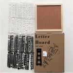 tableau lettres feutre gris bois clair moderne minimaliste support mural intégré alphabet deco chambre