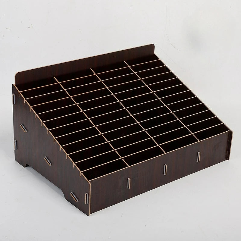 boîte rangement bois naturelle moderne grilles divisées bijoux accessoires rose marron minimaliste