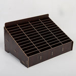 boîte rangement bois naturelle moderne grilles divisées bijoux accessoires rose marron minimaliste