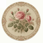 placemat classique floral oiseaux vert beige rose blanc 35cm 35cm
