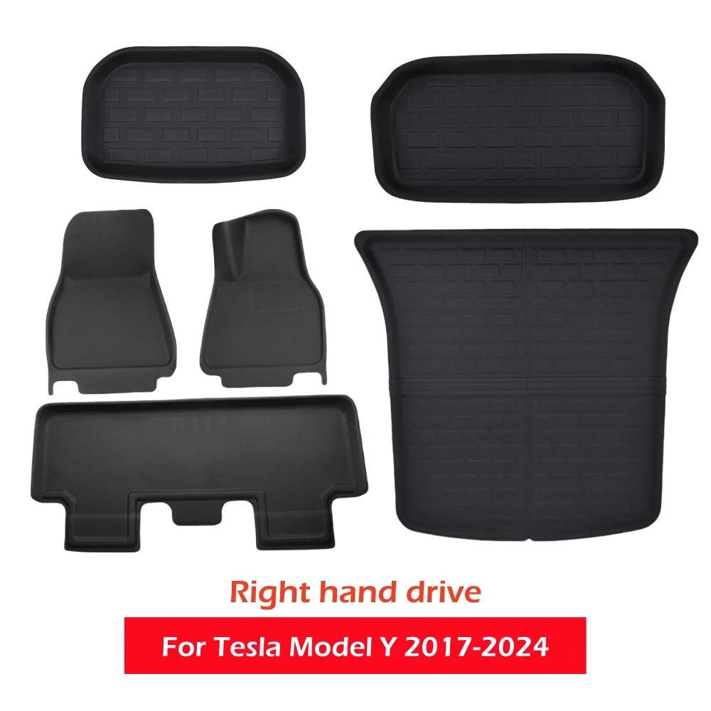 tapis sol 3d luxueux noir moderne tesla 2017 2024 tissé étanche