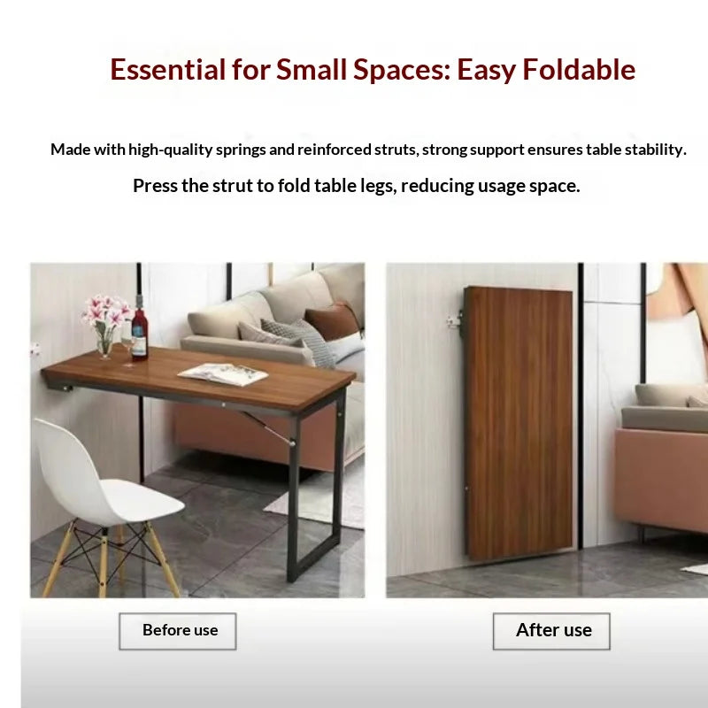 table pliable industrielle bois foncé métal noir texture bois naturelle vis fixations moderneextérieurcarrépliantemurale
