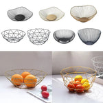 paniers fruits métal noir doré maille géométrique contemporains maison salon