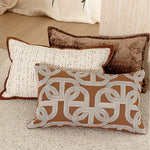housse coussin rectangle polyester marron motif géométrique blanc contemporain décoration intérieure voiture