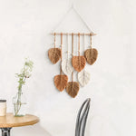 mobile mural boho chic feuilles artificielles marron clair beige blanc