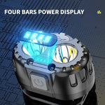 lampe frontale led noire orange moderne ceinture ajustable intelligence onde affichage puissance imperméable camping