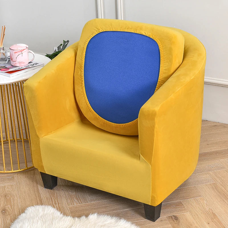 housse fauteuil velours doux moderne jaune protection extérieure intérieure lavable machine adaptable salon