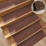 tapis d'escalier beige clair tissé motifs géométriques simple moderne antidérapant durable