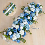 arche décorative mariage fleurs artificielles bleu blanc vert extérieur décoration maison