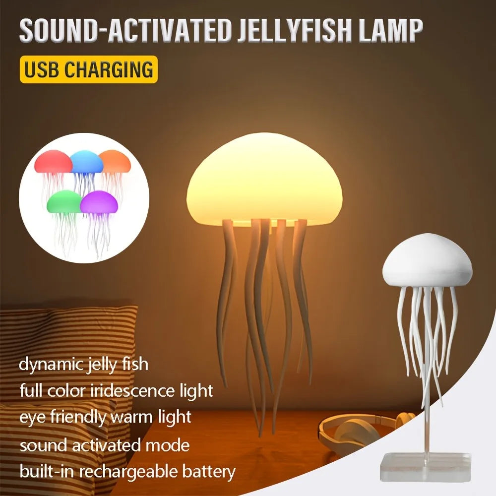 veilleuse rechargeable méduse couleur changeante tentacules flottants décoration chambreRGBOpaque moderne