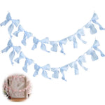 décoration festive guirlande nœuds rose tissu texturé semi transparent mariage anniversaire enfant baby shower