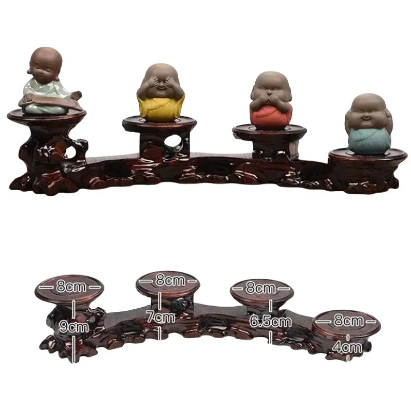 supports bois sculpté plantes décorations maison asiatique zen figurines bouddha