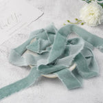 ruban velours polyester largeur 4cm beige blanc vert pastel marron foncé décoration mariage diyOpaque