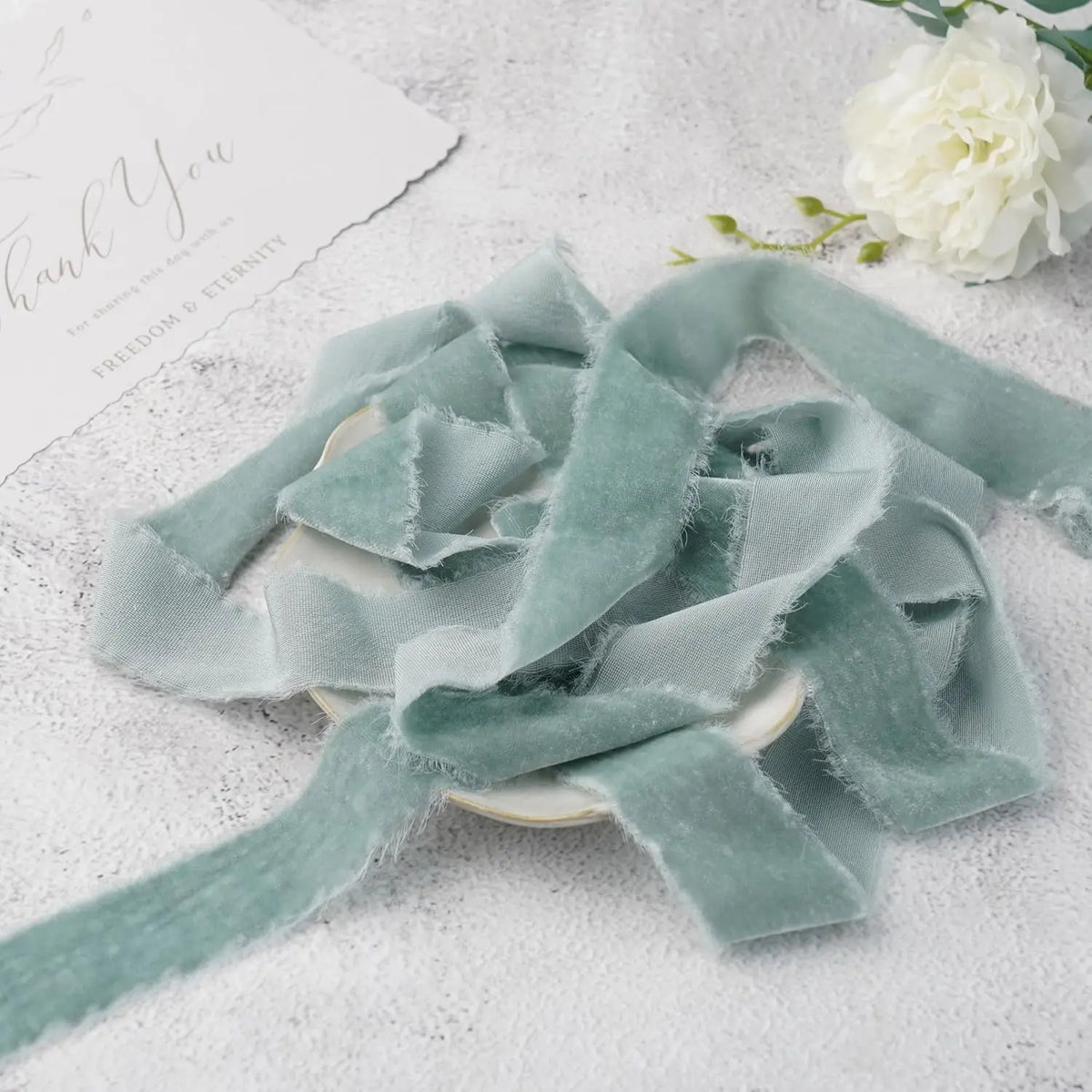 ruban velours polyester largeur 4cm beige blanc vert pastel marron foncé décoration mariage diyOpaque