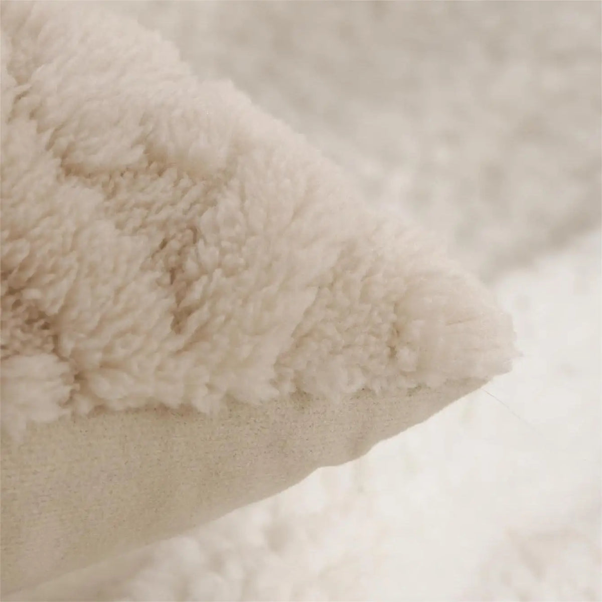 housse coussin peluche super douce motif tressé vintage opacité beige adhésif canapé chaise voiture